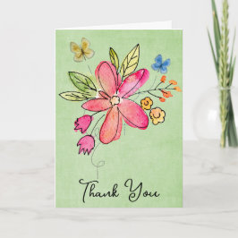 Dank je wel Doodle Flowers Kaart