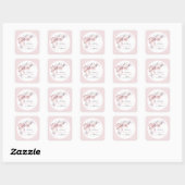 Dank je wel Doop Meisje Vierkante Sticker (Vel)