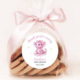 Dank je wel Draak Baby Shower Ronde Sticker