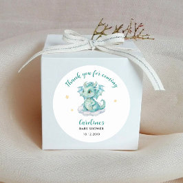 Dank je wel Dragon Baby Shower Ronde Sticker