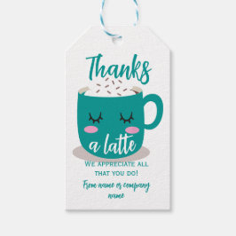 Dank je wel, een hele latte dank je wel cadeaulabel