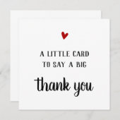 Dank je wel. Een kleine kaart om je te bedanken. (Voorkant / Achterkant)