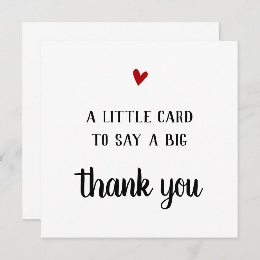 Dank je wel. Een kleine kaart om je te bedanken. (Voorkant / Achterkant)