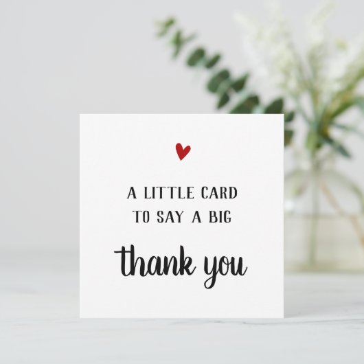 Dank je wel. Een kleine kaart om je te bedanken. (Staand voorkant)