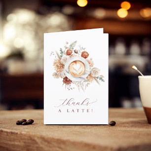 Dank je wel een koffie thematische bedankje bedankkaart