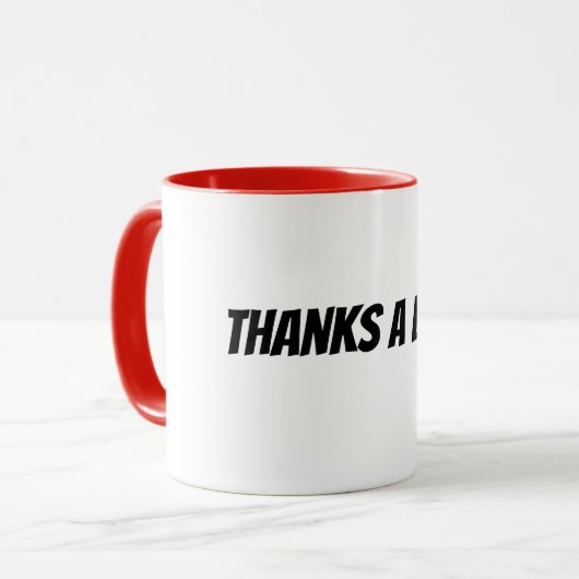 dank je wel een latte mok (Voorkant links)