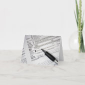 dank je wel een pen op het belastingformulier bedankkaart (Voorkant)