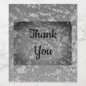 Dank je wel Elegant Grey White, gemarmerde waarder Wijn Etiket (Enkel label)