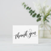 Dank je wel Elegant Typography Wedding Favor Informatiekaartje (Staand voorkant)