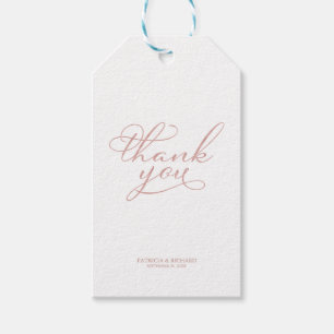 Dank je wel - Elegante roze gouden trouwgunstlabel Cadeaulabel