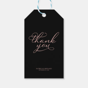 Dank je wel - Elegante roze gouden trouwgunstlabel Cadeaulabel