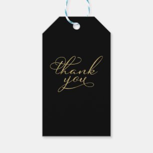 Dank je wel - Elegante trouwcadeautags met goud fo Cadeaulabel