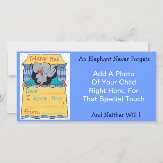 Dank je wel Elephant Bedankkaart (Voorkant)