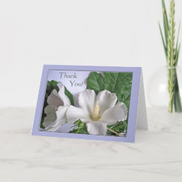 Dank je wel elke keer dat er witte hibiscus bloeme bedankkaart