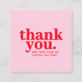 Dank je wel Enclosure Card | Modern Rood & Roze Informatiekaartje (Voorkant)