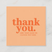 Dank je wel Enclosure Card | Retro Perzik Oranje Informatiekaartje (Voorkant)