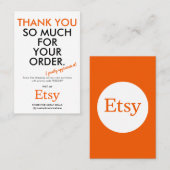 Dank je wel Etsy Visitekaartje (Voorkant / Achterkant)