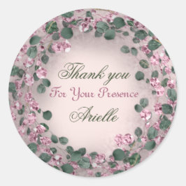 Dank Je Wel Eucalyptus Verjaardag Rustieke Mint Ro Ronde Sticker