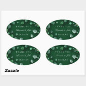 Dank je wel Eucalyptus Woodland Rustic Wedding Fav Ovale Sticker (Vel)