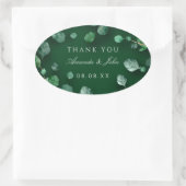 Dank je wel Eucalyptus Woodland Rustic Wedding Fav Ovale Sticker (Tas)
