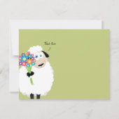 Dank je wel Ewe Sheep met bloemen Bedankkaart (Voorkant)
