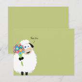 Dank je wel Ewe Sheep met bloemen Bedankkaart (Voorkant / Achterkant)