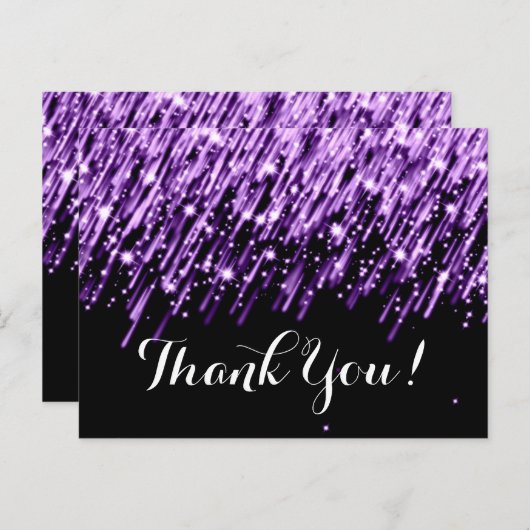 Dank je wel, Falling Stars Paarse Briefkaart (Voorkant / Achterkant)