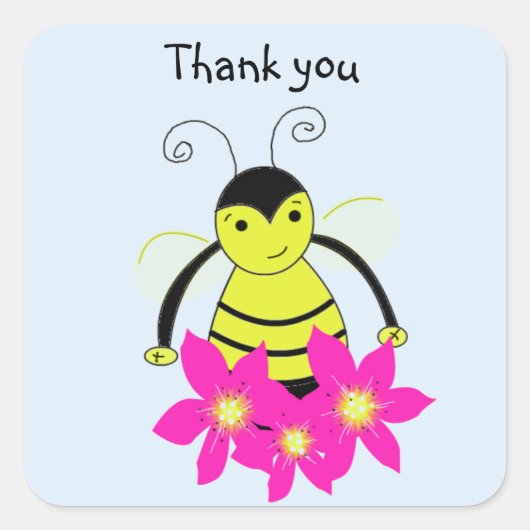 Dank je wel Fantasie Bij Vierkante Sticker (Voorkant)