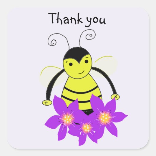 Dank je wel Fantasie Bij Vierkante Sticker (Voorkant)