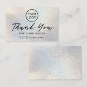 dank je wel faux glitter visitekaartje (Voorkant / Achterkant)