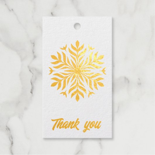 Dank je wel, Feather Flake Holiday Cadeaulabels (Voorkant)