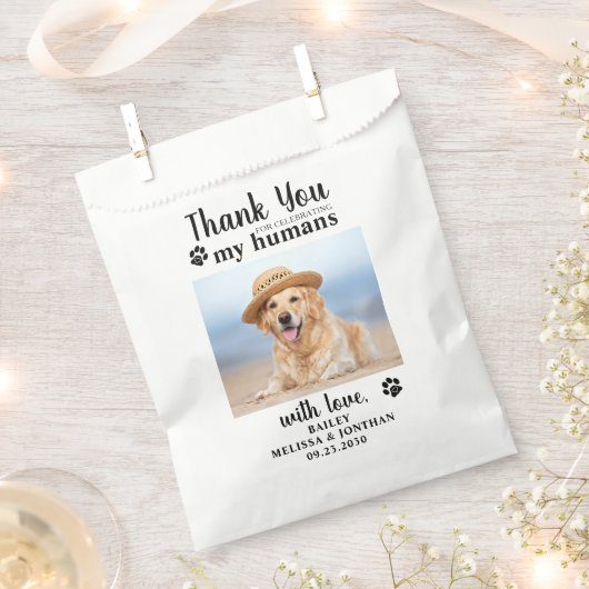 Dank je wel Foto Dog Treat Wedding Doggie Bedankzakje (Geknipt)