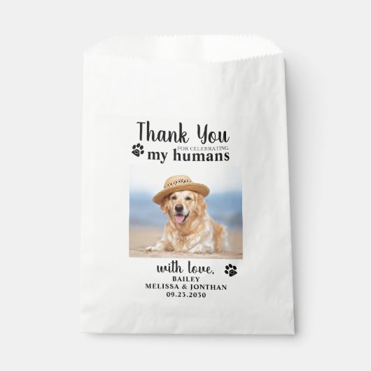 Dank je wel Foto Dog Treat Wedding Doggie Bedankzakje (Voorkant)