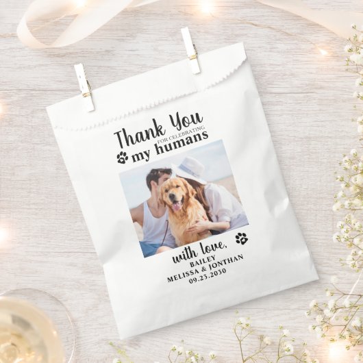 Dank je wel Foto Doggie Dog Treat Wedding Bedankzakje (Geknipt)