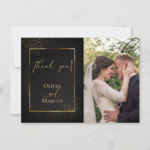 DANK JE WEL |  FOTO Elegant Zwart en Gouden Glitte