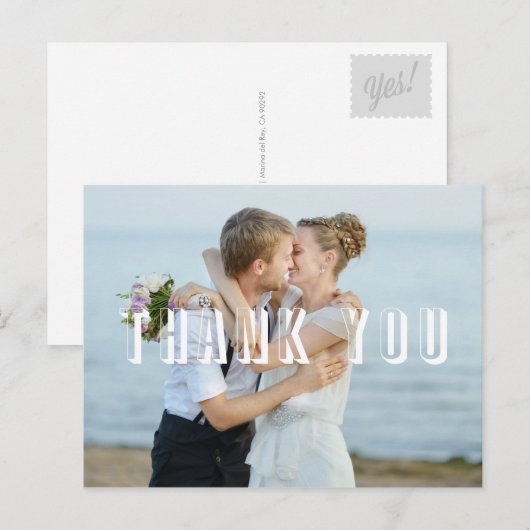 Dank je wel fotokaart briefkaart (Voorkant / Achterkant)