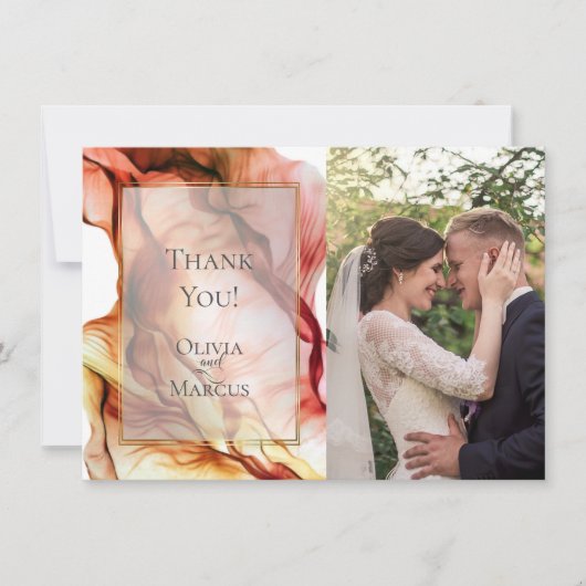 DANK JE WEL | FOTOLIJST Herfst Kleuren Abstract 3 Bedankkaart (Voorkant)