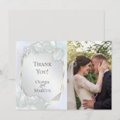 DANK JE WEL | Fotolijst Icy Blue Shimmer Bedankkaart (Voorkant / Achterkant)