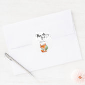 Dank je wel Fox Baby Shower Ronde Sticker (Envelop)