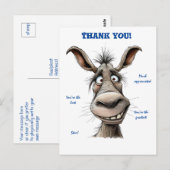 Dank je wel Funny Donkey Briefkaart (Voorkant / Achterkant)