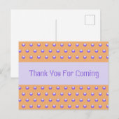 Dank je wel gast baby shower blauwe perzik stippen briefkaart (Voorkant / Achterkant)