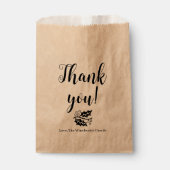 Dank je wel gebladerte aangepaste script Thanksgiv Bedankzakje (Voorkant)