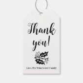 Dank je wel gebladerte aangepaste script Thanksgiv Cadeaulabel (Voorkant)