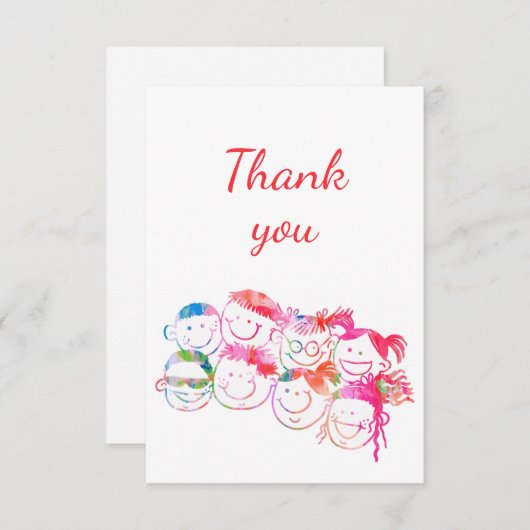 Dank je Wel geholpen met de kinderen Leraar Oppas Bedankkaart (Voorkant / Achterkant)