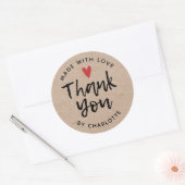 Dank je wel, gemaakt met Love Rustic Kraft Classic Ronde Sticker (Envelop)