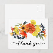 Dank je wel Gerbera Daisy bloem  Briefkaart (Voorkant / Achterkant)