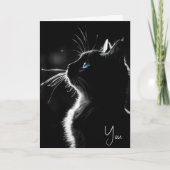 Dank je wel gloeiende zwarte kat kaart (Voorkant)