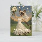 Dank je wel Golf Bachelorette-feest voor kattenlie Bedankkaart (Staand voorkant)