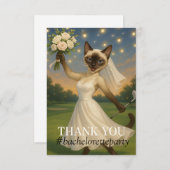 Dank je wel Golf Bachelorette-feest voor kattenlie Bedankkaart (Voorkant / Achterkant)