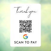 Dank je wel Google Pay QR Code Scan om wit te beta Raamsticker (Vel 3)